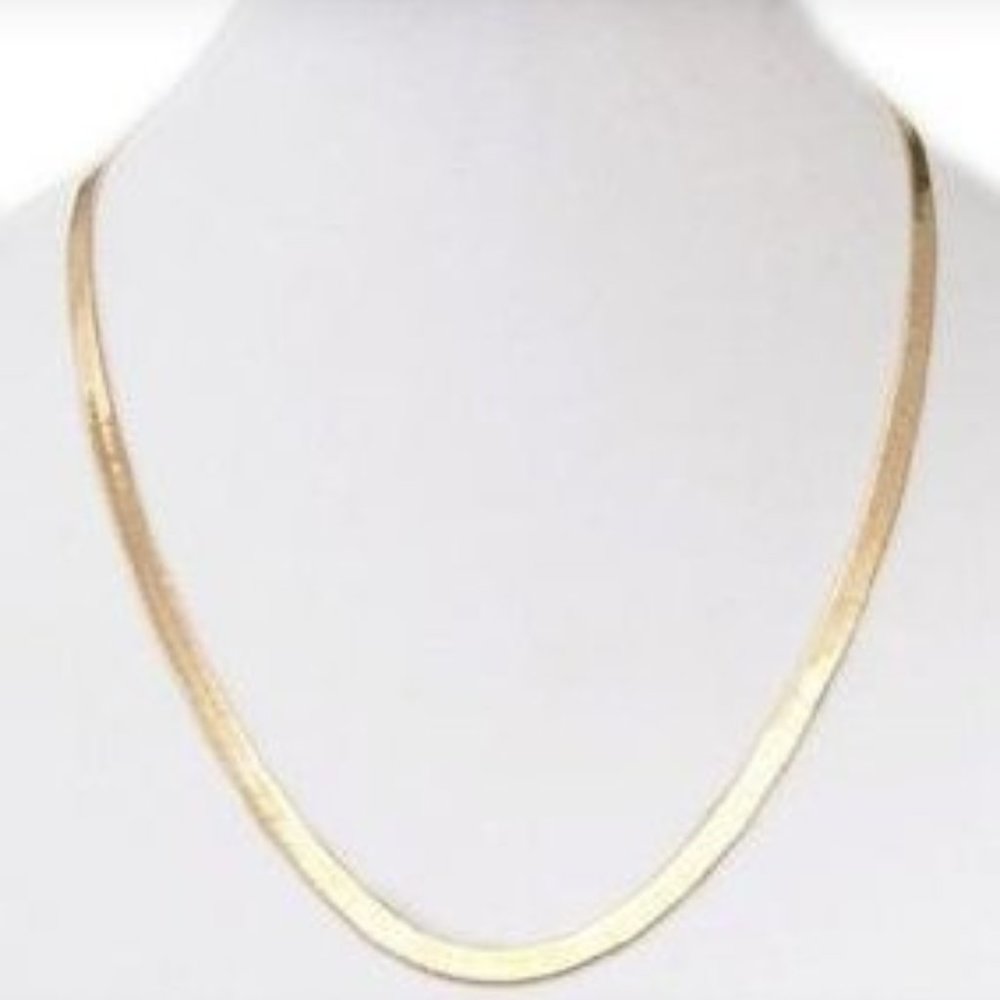 Gold plated Herringbone Necklace - Picture 3 of 3